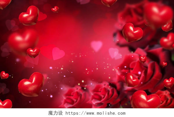 红玫瑰玫瑰花爱心情人节背景红色背景爱情日记情人节七夕520情人节214情人节